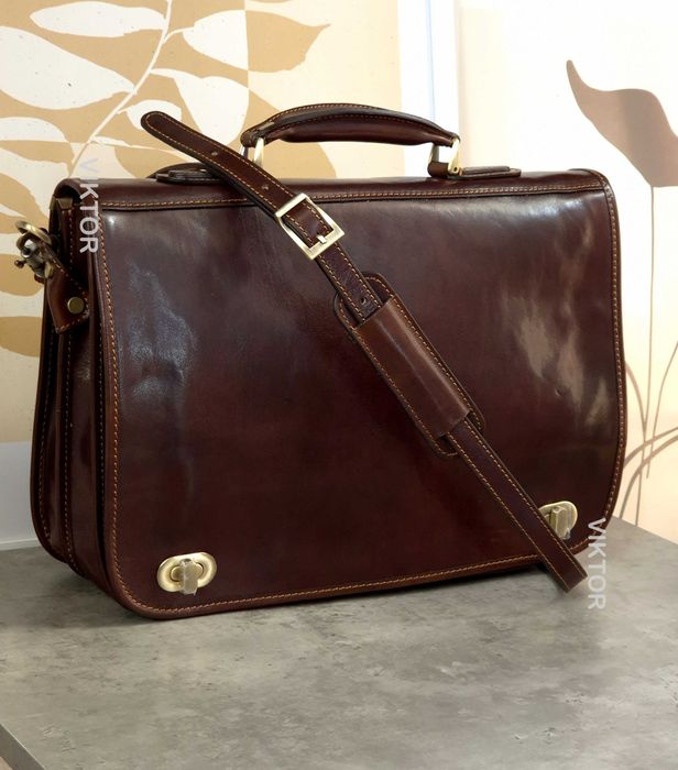 Мужская кожаная сумка портфель VERA PELLE. Италия