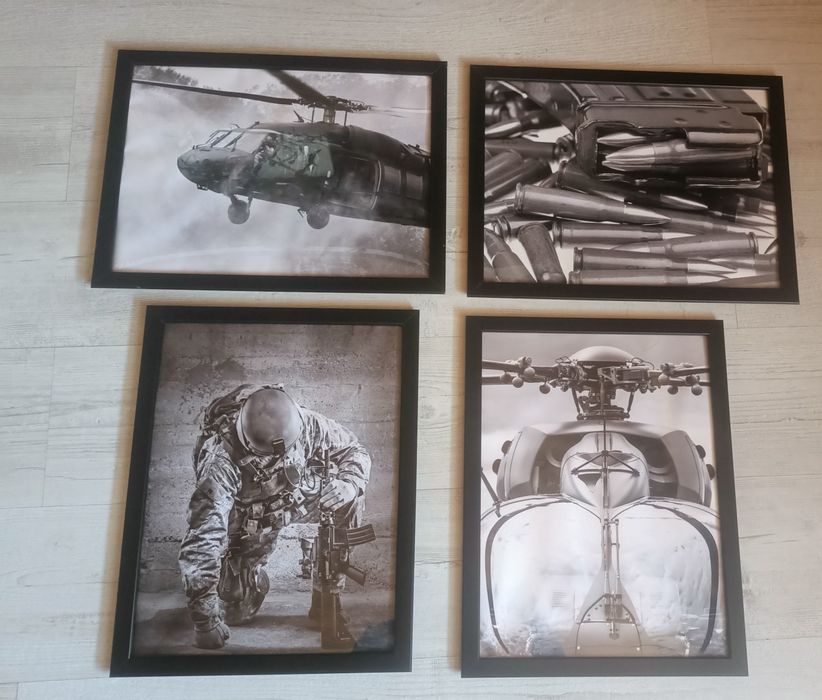 Komplet plakatów czarno białych