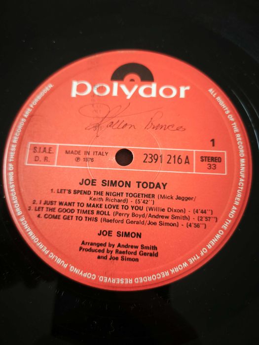 Joe Simon – Today LP vinil