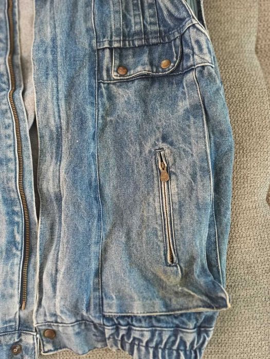 Kamizelka Jeansowa Vintage Ciak Story XL Retro Lata 90. Katana bez rękawów