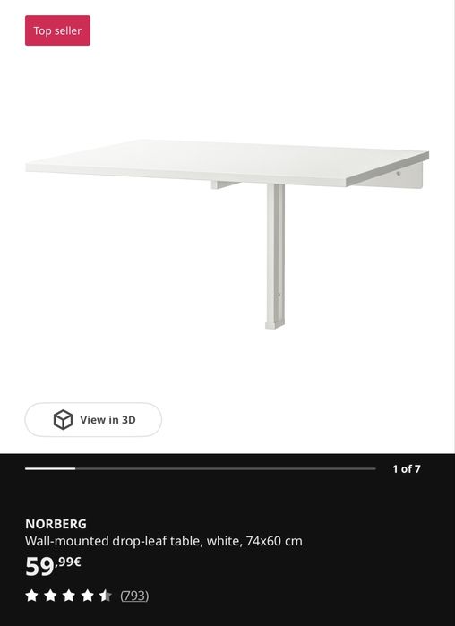 Mesa pequena dobravel de parede ikea NORBERG