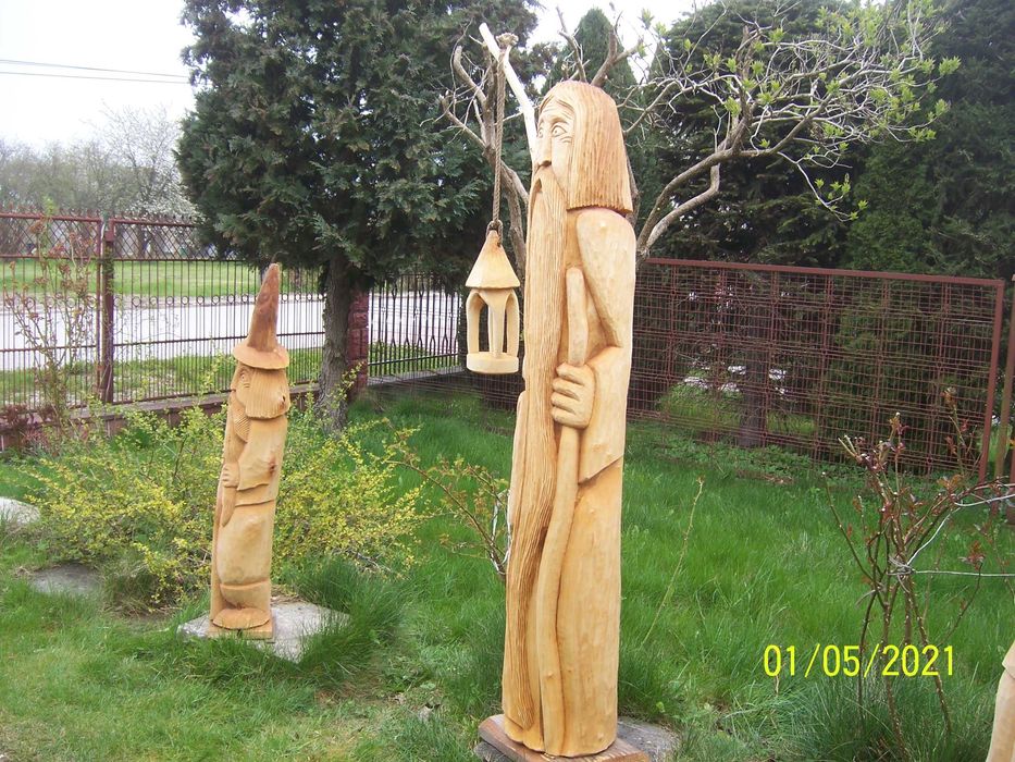 Rzeźby Ogrodowe Z Drewna , Dekoracje Ogrodowe