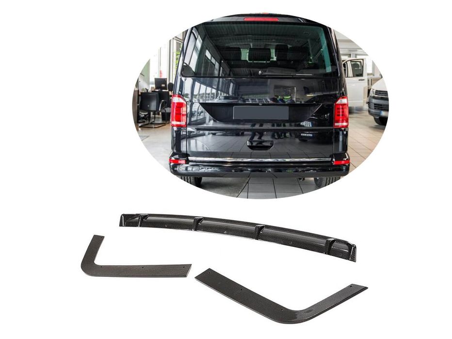 Volkswagen T6 Дифузор задьного бампера (для 2015-2019, Карбон)