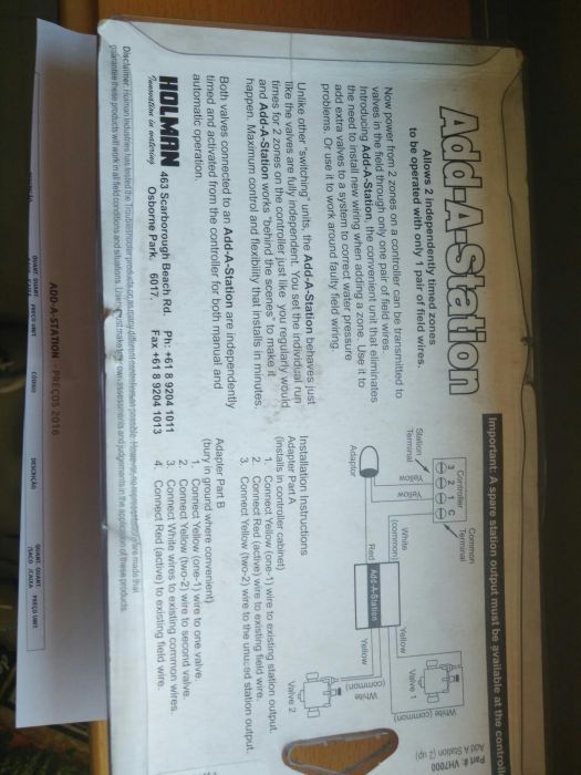 Add a station programador rega