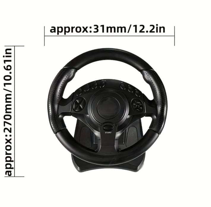 Ігровий руль QEOME + педалі гальма. Реалістичний симулятор