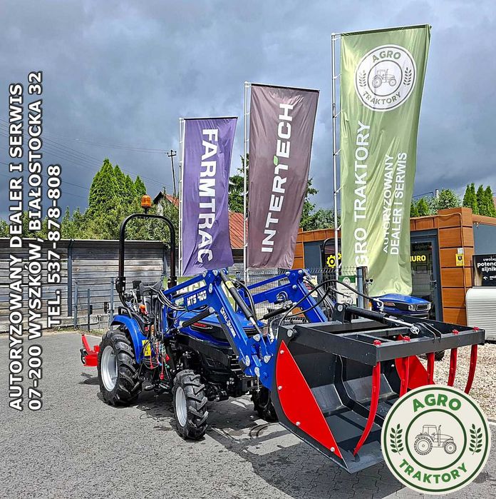 Ciągnik 26 PRO 5 LAT GWARANCJI rewers 9x9 FARMTRAC nie kubota NOWY komunalny (glebogryzarka,kosiarka)