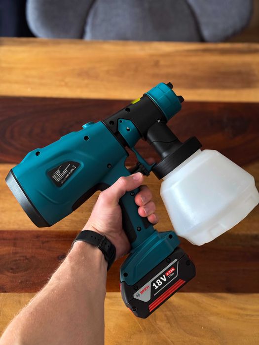 poręczny bezprzewodowy pistolet do farby duży zbiornik 1L na BOSCH 18V