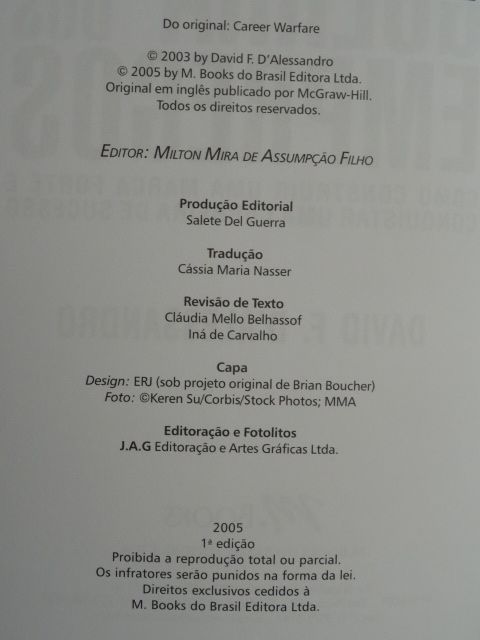 Guerra dos Empregos de David D'Alessandro - 1ª Edição