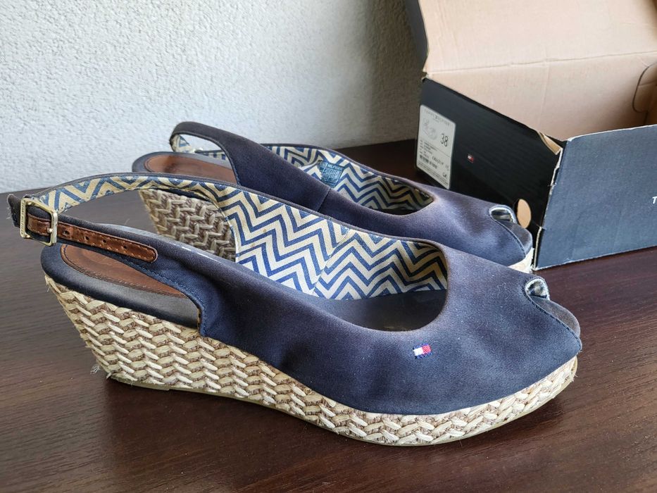 Sandały na koturnie, espadryle, Tommy Hilfiger, r.41, 26,5 cm, okazja!