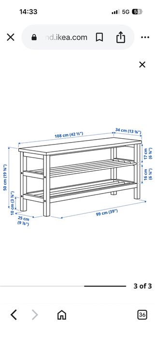 Ikea siedzisko półka na buty