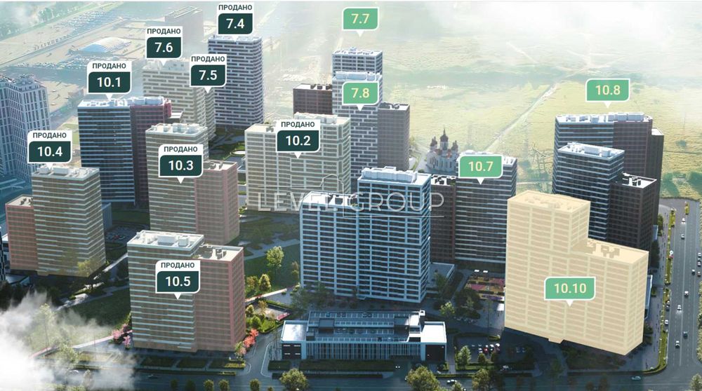 2х - кімнатна квартира (68м2) в ЖК Варшавському 3. Буд. 10.10