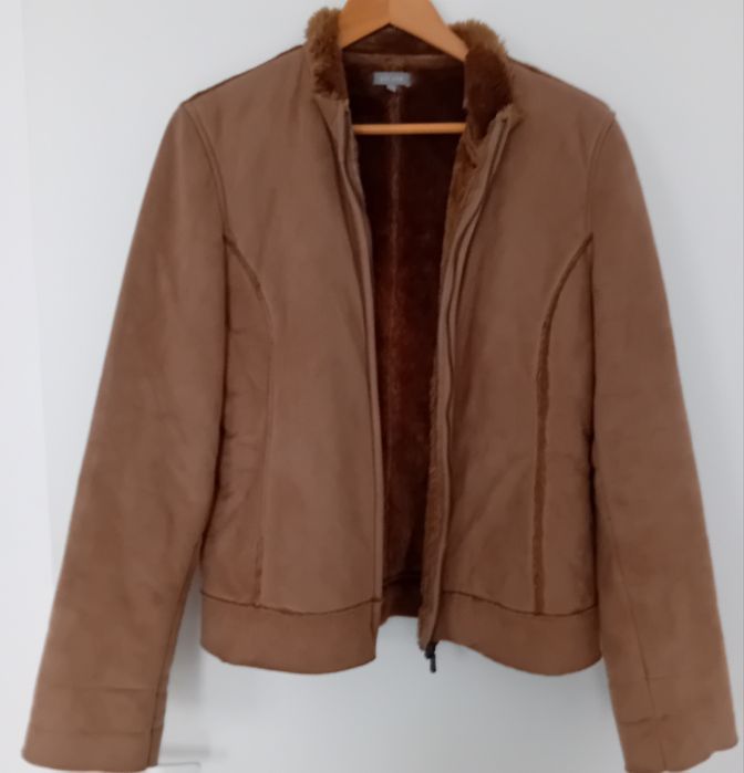 Nowa damska kurtka z kozuchem rozm. M + Spodnie damskie