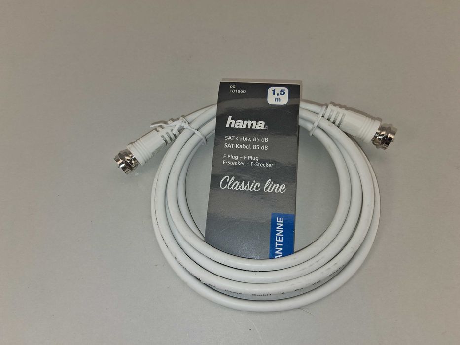 N057 Kabel Antenowy Satelitarny Hama Classic Line 1.5m 85 dB F-Plug