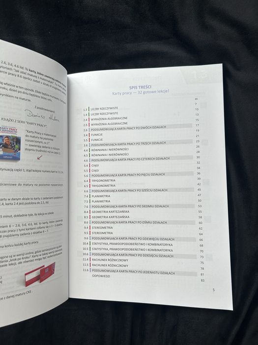 Karty pracy z matematyki rozszerzonej, dwie części, nowe
