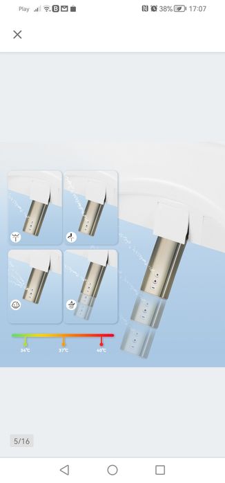 Podgrzewana deska myjaca Smnart WC z funkcją bidetu