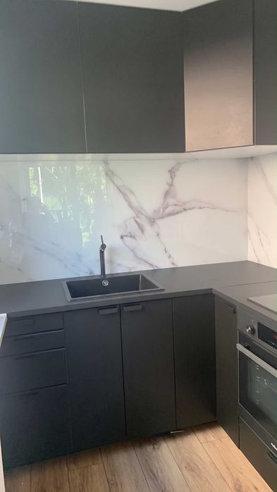Kuchnia narożna Ikea czarny blat i fronty - szybki odbiór Łódź Bałuty