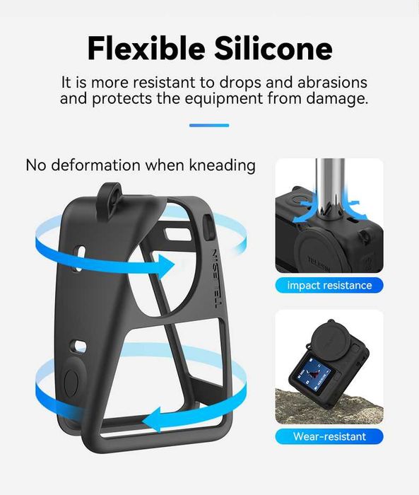 Silikonowe etui ochronne TELESIN do DJI OSMO Action 6 szary pomarańcz