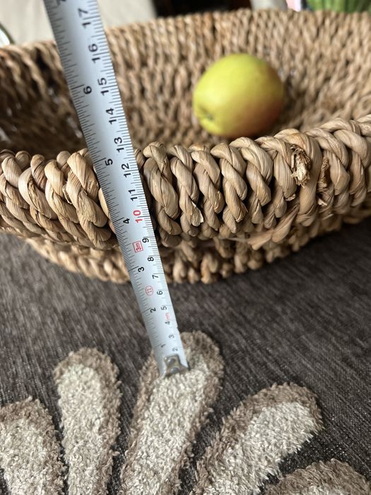 Nowy solidny kosz koszyk na owoce rattan wiklina sznur naturalny