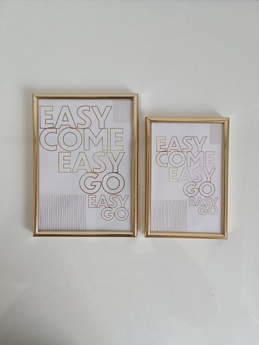 5 szt. złotych, nowych ramek do zdjęć.