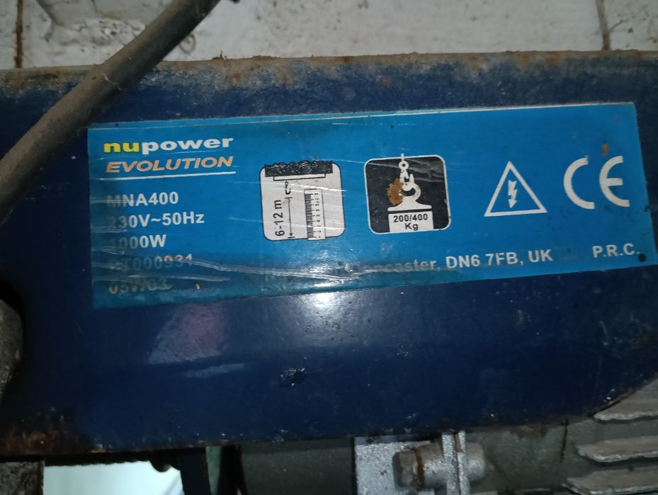 Guincho elétrico carga 400 kg