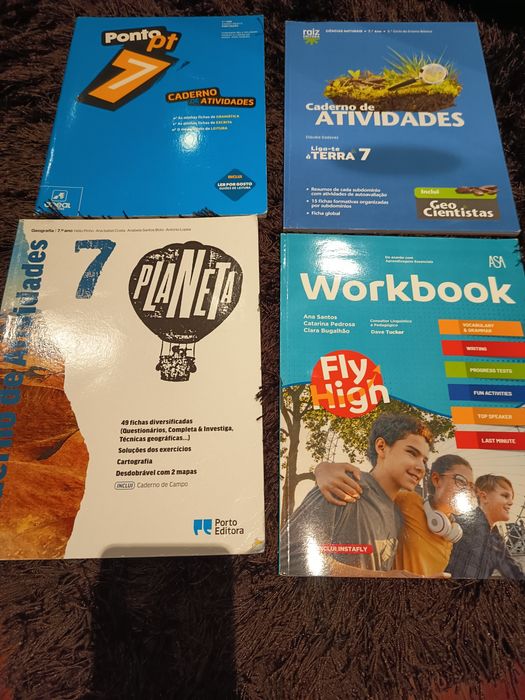 Activity books for various subjects for 7th grade