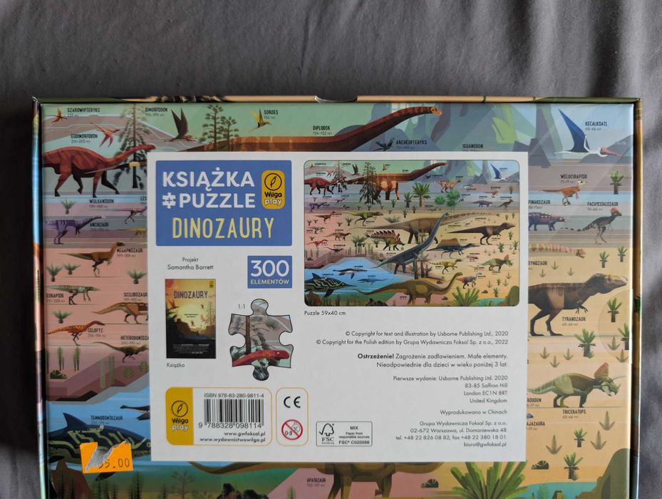 Gry, puzzle  dinozaury - zestaw 4 szt.