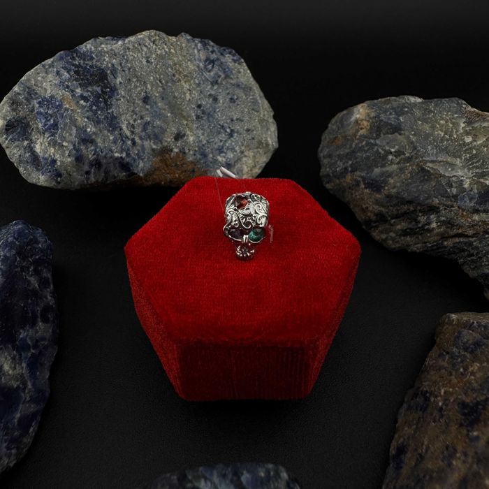 Srebrna Zawieszka Charms Czaszka Z Cyrkoniami Próba 925 Waga 1.23g Do Bransoletki Modułowej Typu ,,Pandora"