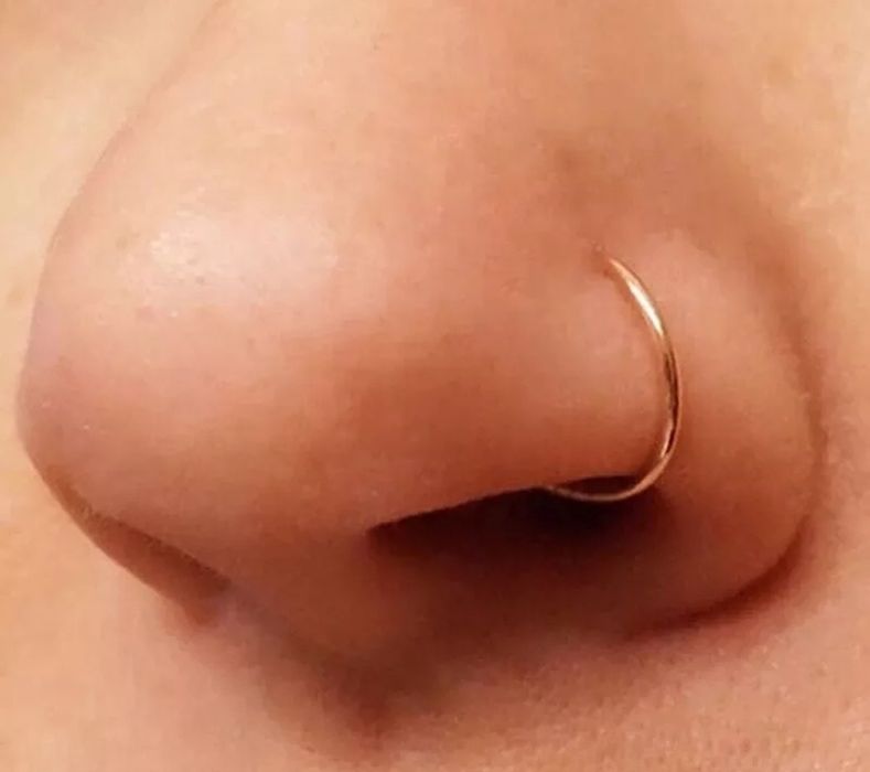Серьга кольцо титан в нос уши