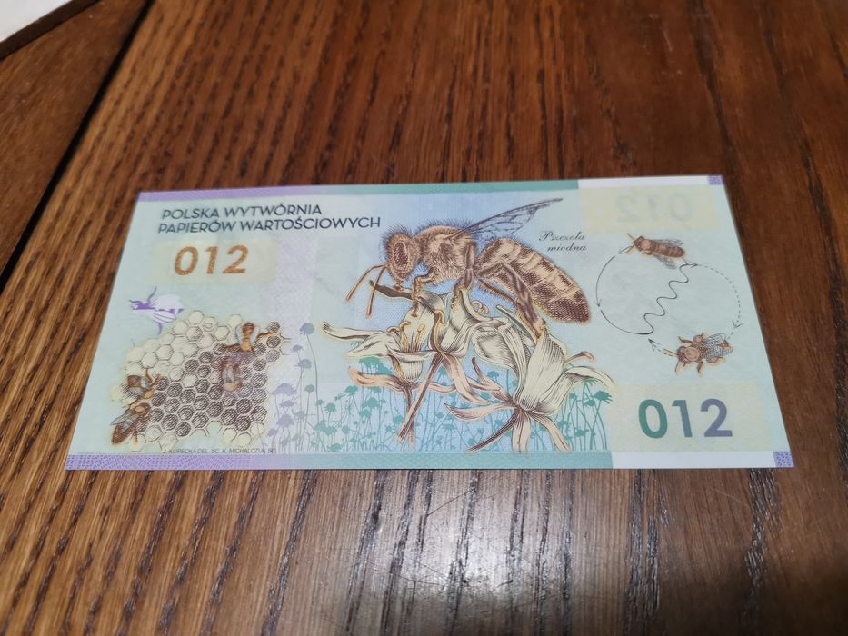 Pszczoła miodna banknot testowy 012UNC