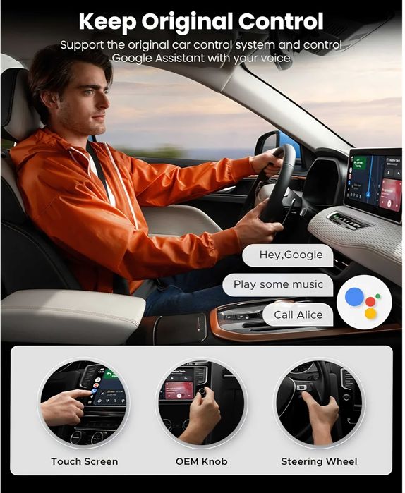 Bezprzewodowy adapter Android Auto BT WIFI NFC Cuarko AWO bez opóźnień