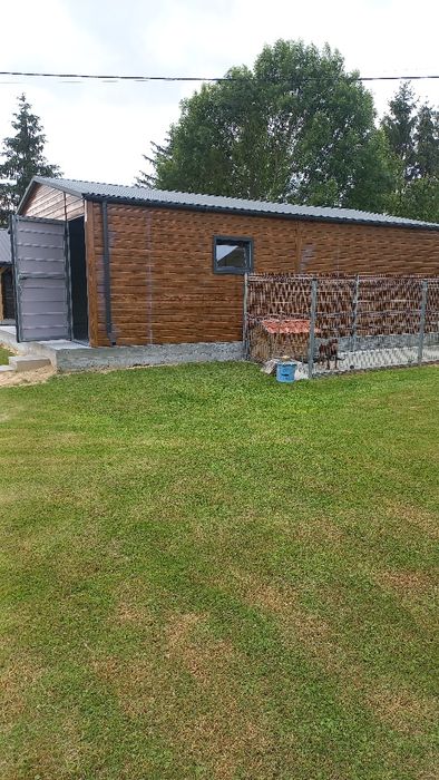 6x8 garaż blaszany drewnopodobny