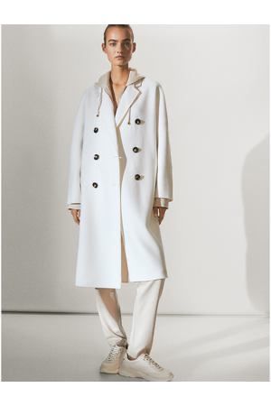 Sobretudo Branco Massimo Dutti - S