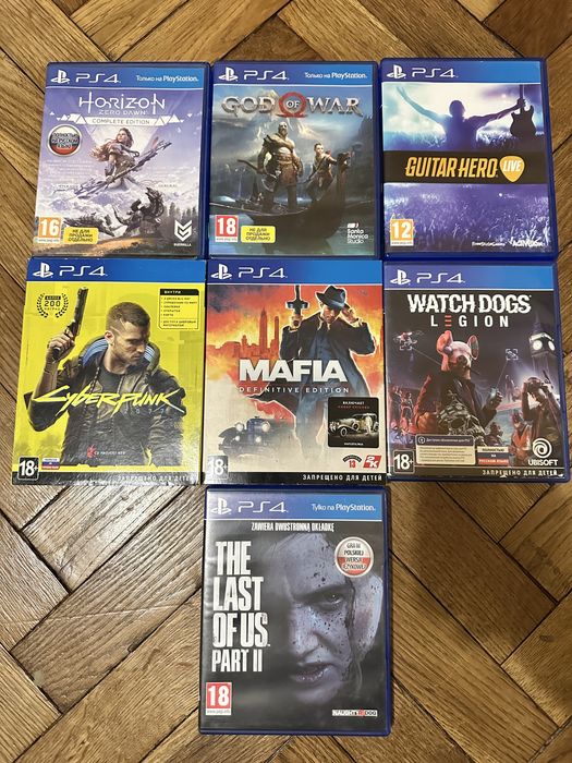 ps4/playstation 4/mafia/horizone/cyberpunk 2077/last of us/god of war