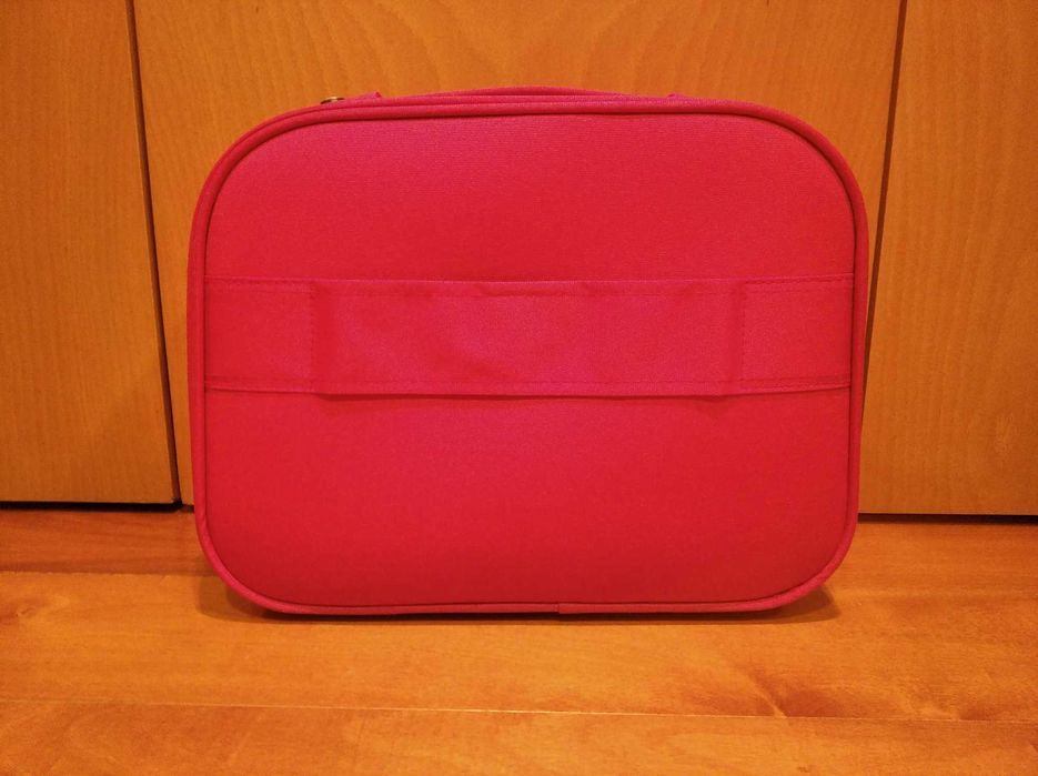 Mala de cabine / nécessaire vermelho com alça e cadeado