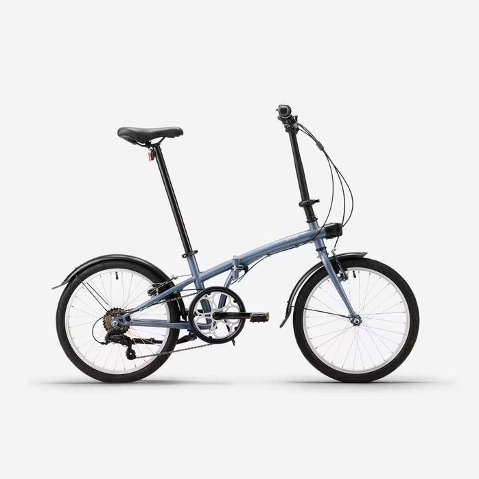 Bicicleta dobrável BTWIN Fold 120 cinzenta com 6 velocidades