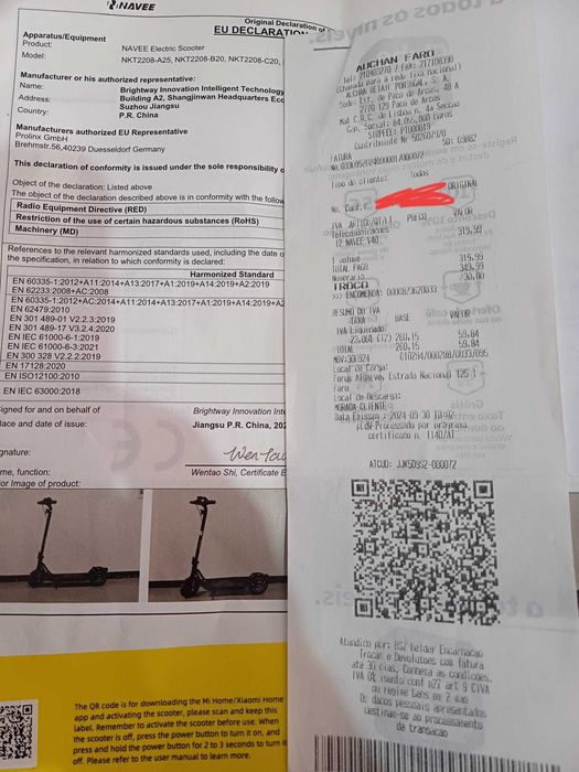Trotinete Elétrica NAVEE ( 3 anos garantia )