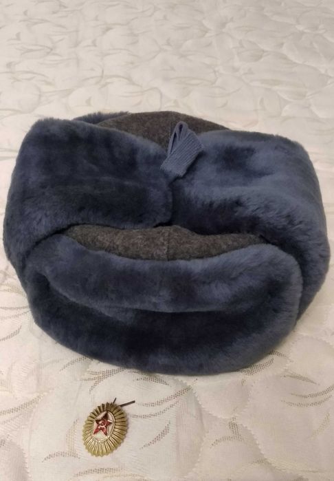 Офицерская шапка-ушанка из овчины 54 размер Шапка СССР