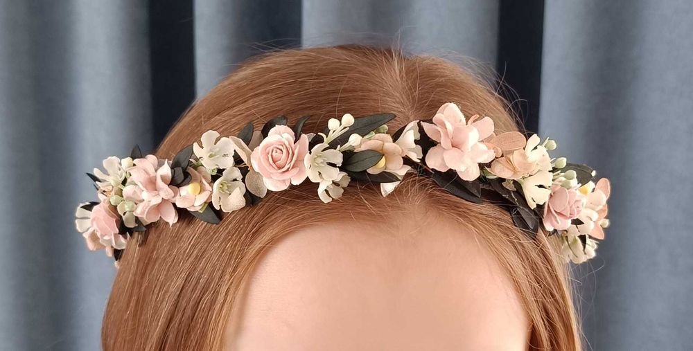 Wianek komunijny + ozdoba na świecę