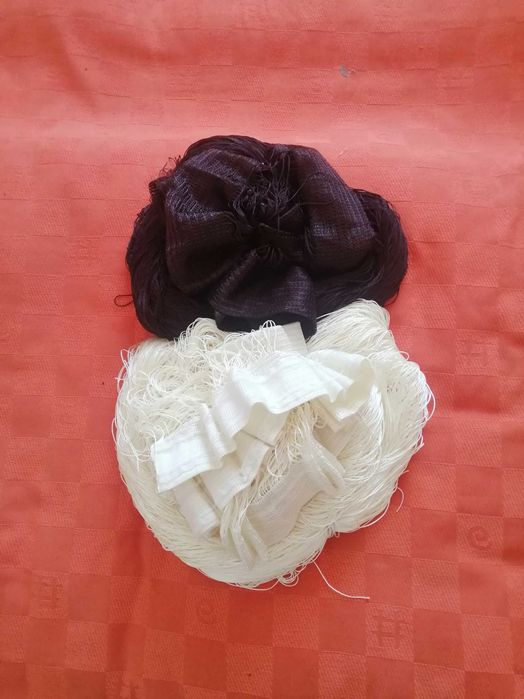 Шторы нитяные 2шт коричневая и кремовая