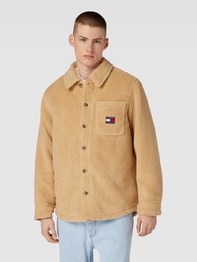 Kurtka Sherpa z kieszenią na piersi, beżowy Tommy Jeans XL