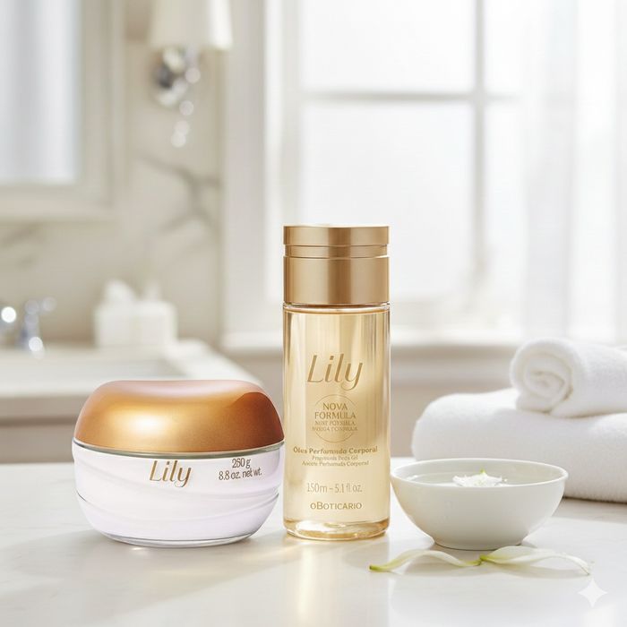 Creme hidratante corporal lily e óleo hidratante corporal lily