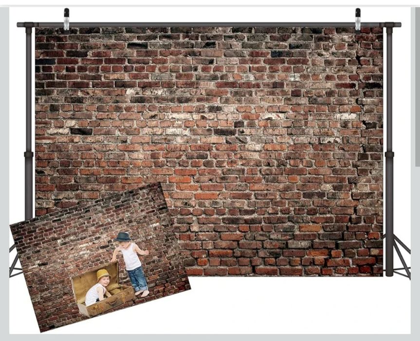 LYWYGG  Tło fotograficzne Brązowe cegły 10ft x 8ft