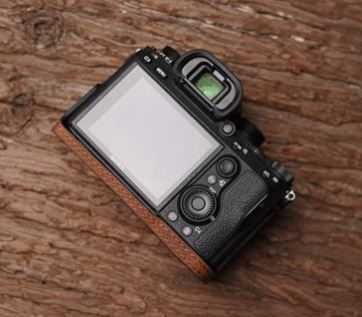 Capa de pele genuína para câmara Sony A7 A7R III Mark III M3 Sony A9