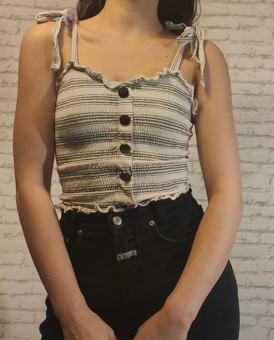 Bluzka top Reserved marszczona wiązania S M jak nowa na lato