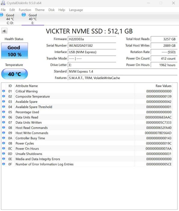 SSD 512gb диск VICKTER NVME 512Гб 512GB накопичувач