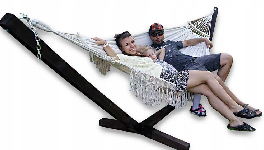 Zestaw Stelaż + Hamak 2os Boho komplet przenośny Comfort Zone 200 KG