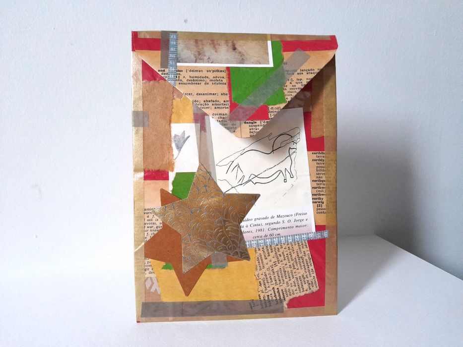 Decoração Sustentável com Arte de Colagem Artística em Formato de Envelope, Rústico, Primitivo