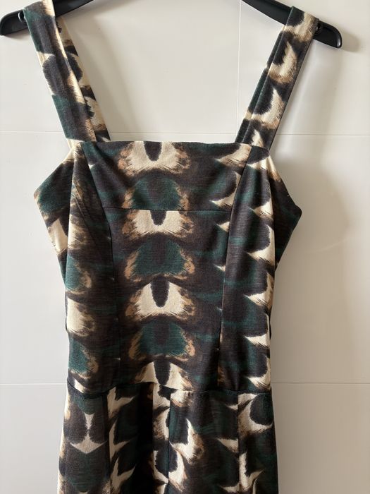 Vestido Mango Alças forrado castanho