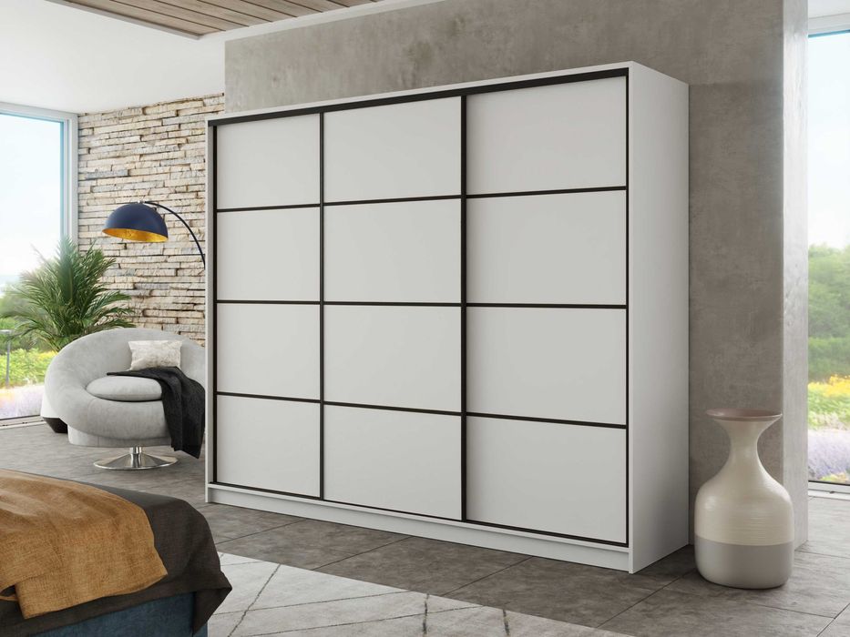 Szafa przesuwna 150x205x56 z lustrem oraz 4xszufladami