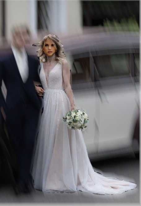 сукня весільна Nora Naviano пудрового кольору